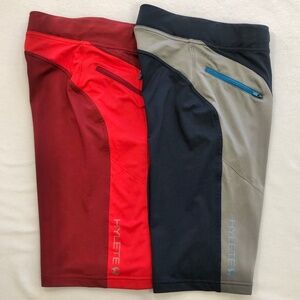 Hylete Men's Helix Workout Above the Knee Shorts Large Red/Blue - Lot of 2